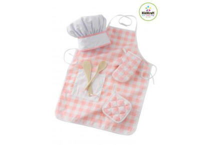 Kidkraft accesorios para cocina delantal y sombrero rosa