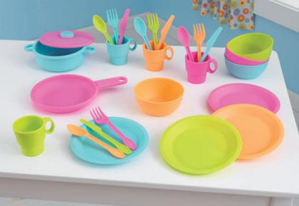 Accesorios de cocina 27 utensilios colores brillantes 63319 kidkraft