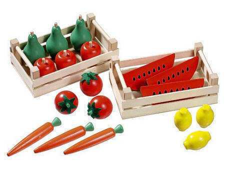 SET VERDURAS Y FRUTAS EN MADERA