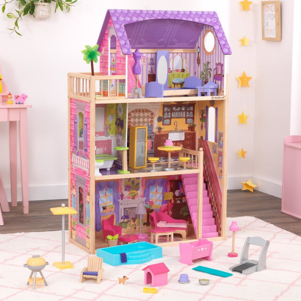 Kidkraft Casa de Muñecas Patio y Piscina - vista casita