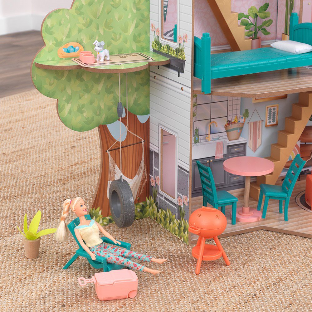 Kidkraft Casa de Muñecas Barbacoa en el Patio Trasero - patio trasero