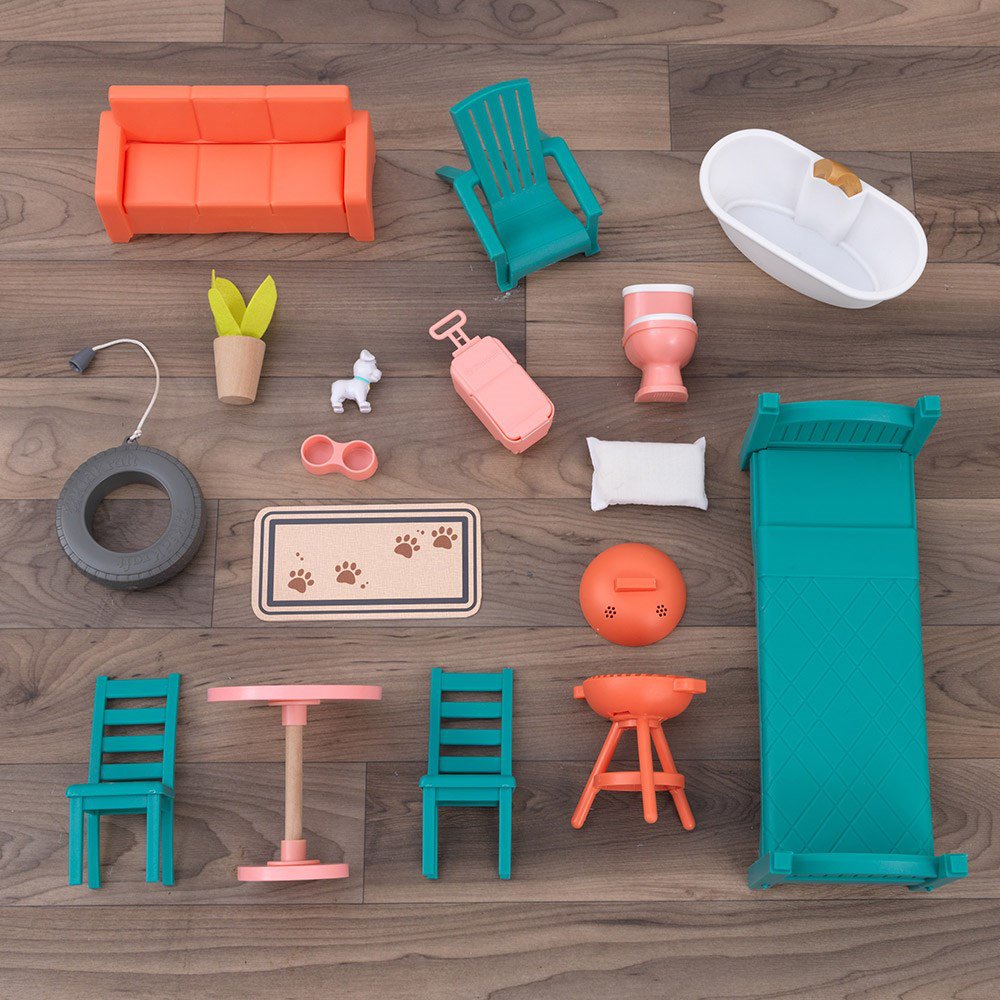 Kidkraft Casa de Muñecas Barbacoa en el Patio Trasero - accesorios