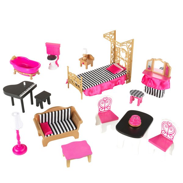 Imagen de todos los accesorios de kidkraft casa de muñecas bella 65944