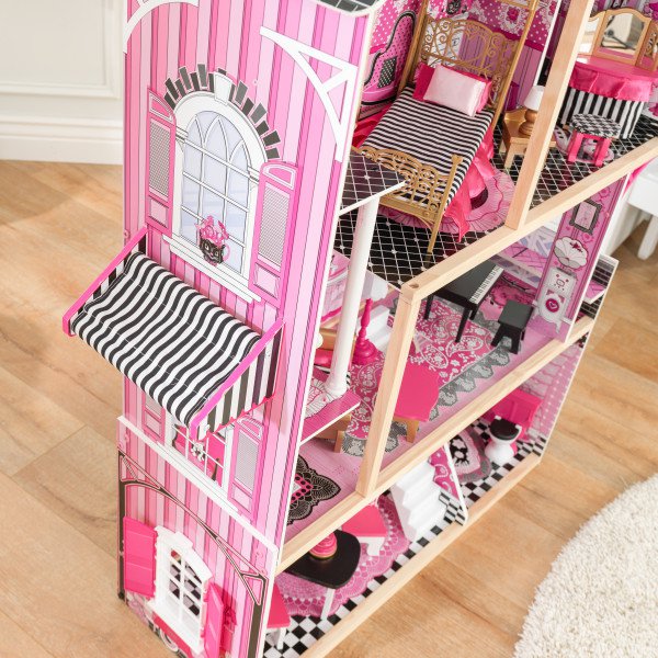 Detalle lateral de kidkraft casa de muñecas bella 65944