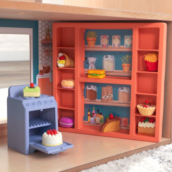 Kidkraft Casa De Muñecas Hazel 65990 - vista estanteria y horno cocina