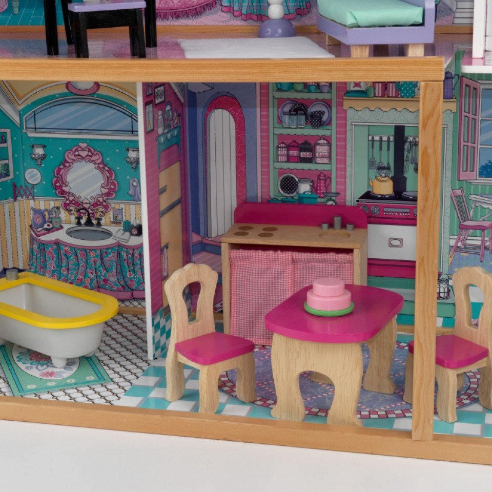 Detalle de la cocina de kidkraft casa de muñecas annabelle 65934
