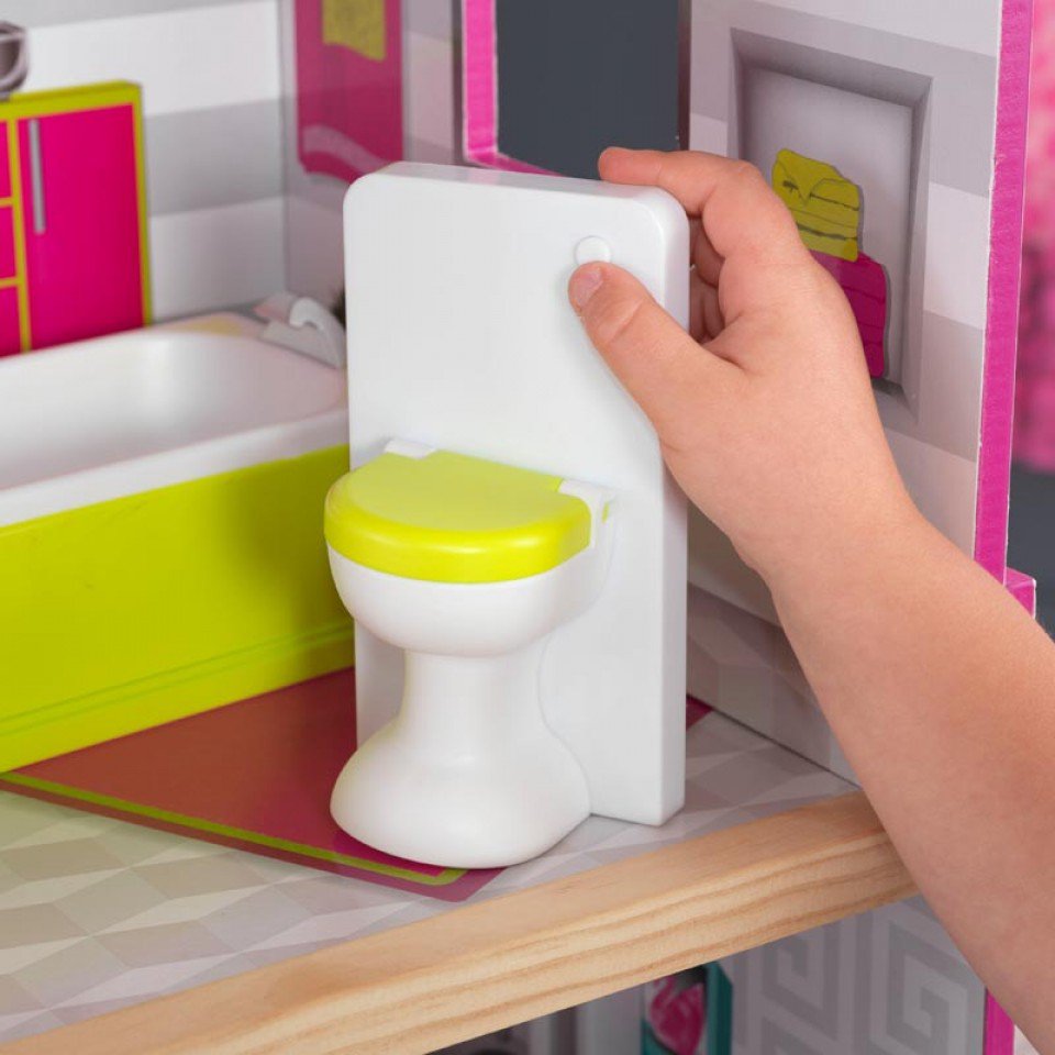 Detalle del inodoro de Kidkraft casa de muñecas luxury 65871