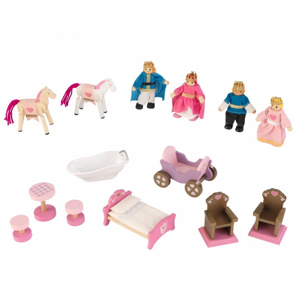 Detalle de los accesorios del castillo de princesas 65259 kidkraft