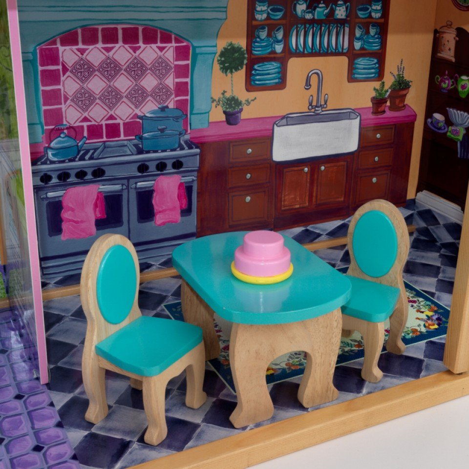 Detalle de mesa y sillas de kidkraft la mansion de mis sueños 65082