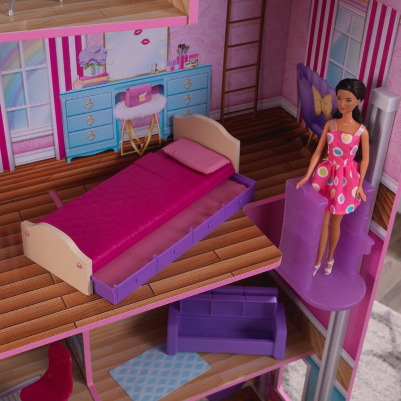 Kidkraft Casa De Muñecas Treehouse Retreat Mansion - ascensor y cama