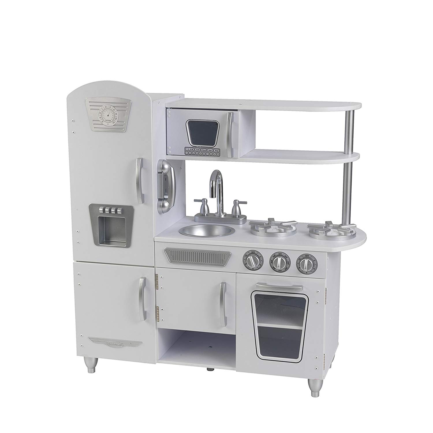 Cocina de juguete Vintage de madera: blanca