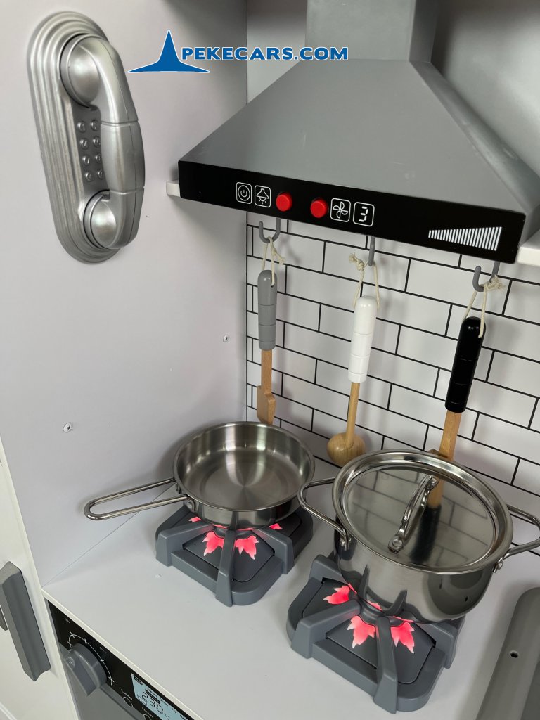 cocina de juguetes completa luz sonidos blanca