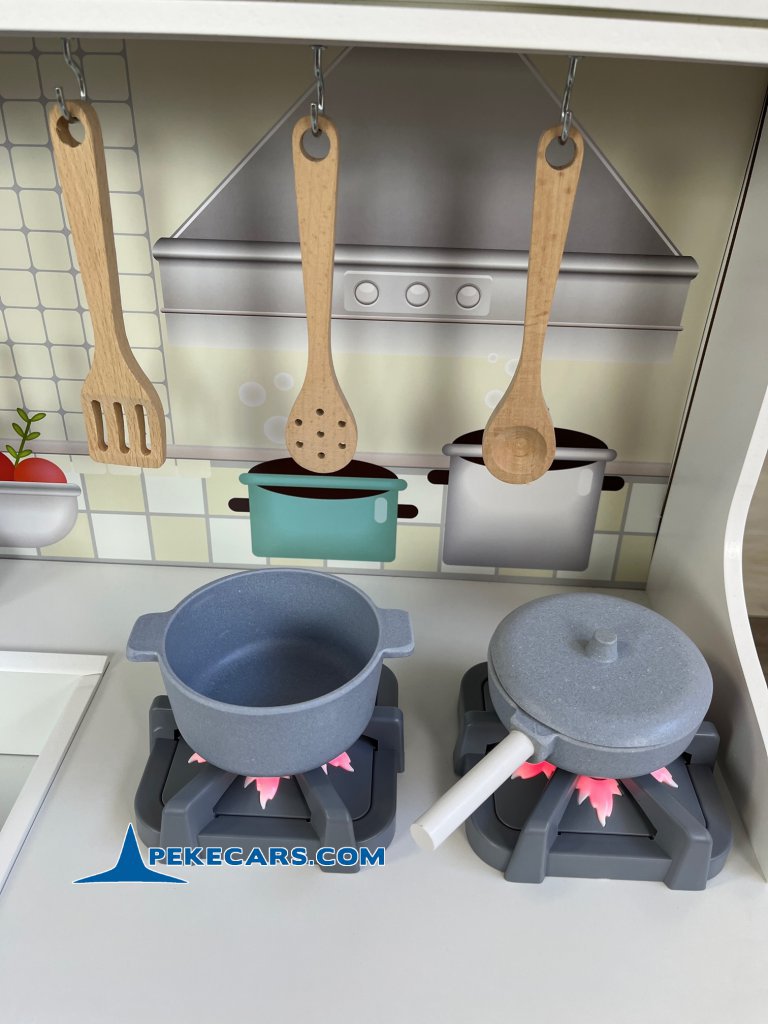 cocina de juguetes grandes accesorios luz blanca