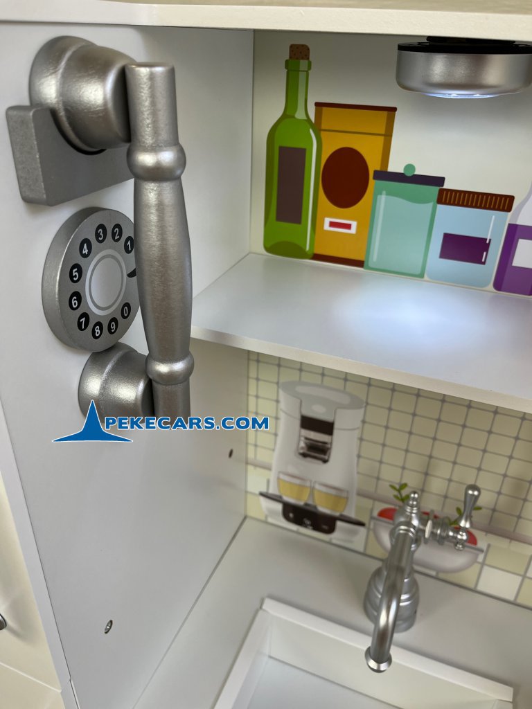 cocina de juguete con comida accesorios luz blanca