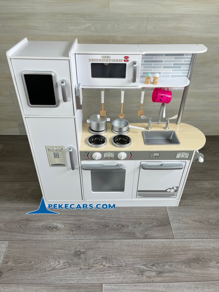cocina de madera juguete accesorios blanca