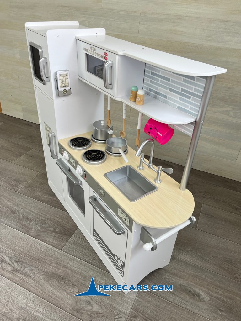 cocina de juguete de madera accesorios blanca