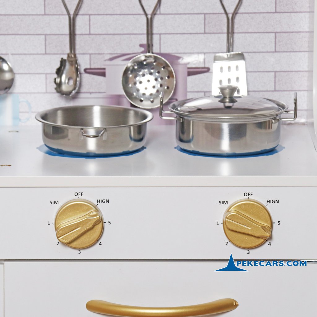 Cocina de Madera Infantil Blanca con accesorios y luz