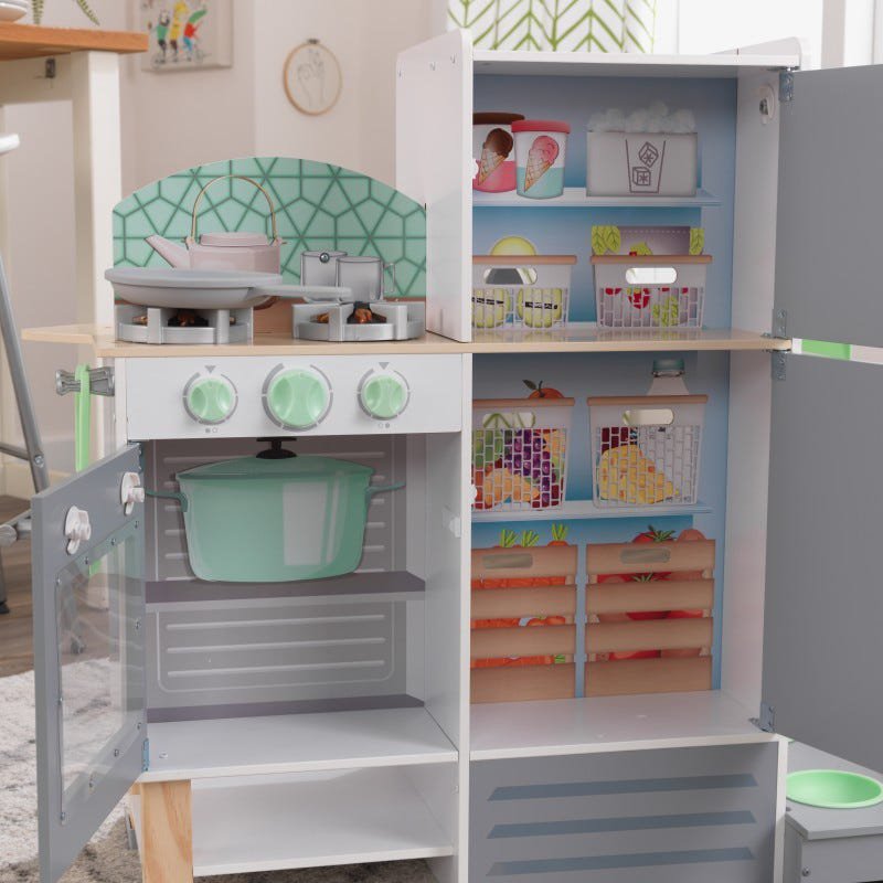 Kidkraft Cocina y Lavanderia 2 en 1 - nevera abierta