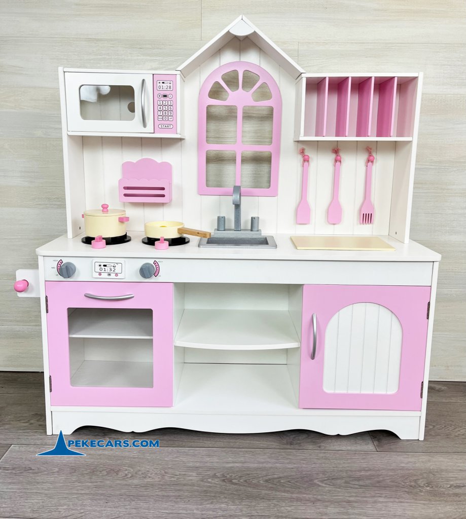 cocina de juguete para niñas blanco rosa