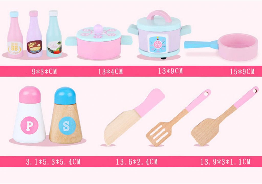 Cocina de madera rosa