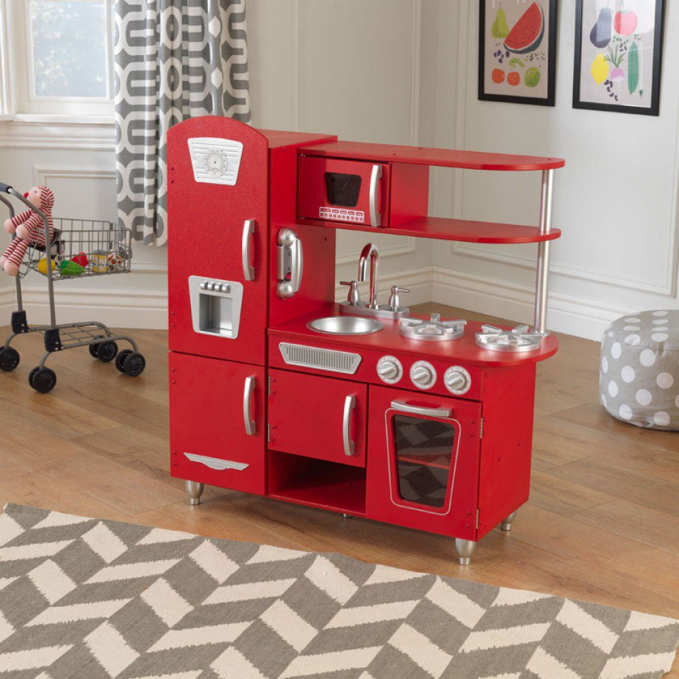 Kidkraft Cocina Estilo Retro Color Roja 53173