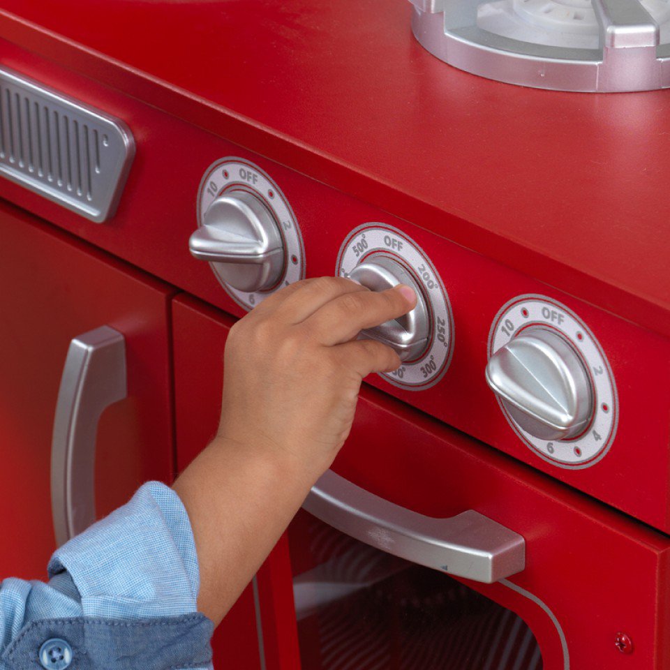 Botones de Kidkraft Cocina Estilo Retro Color Roja 53173