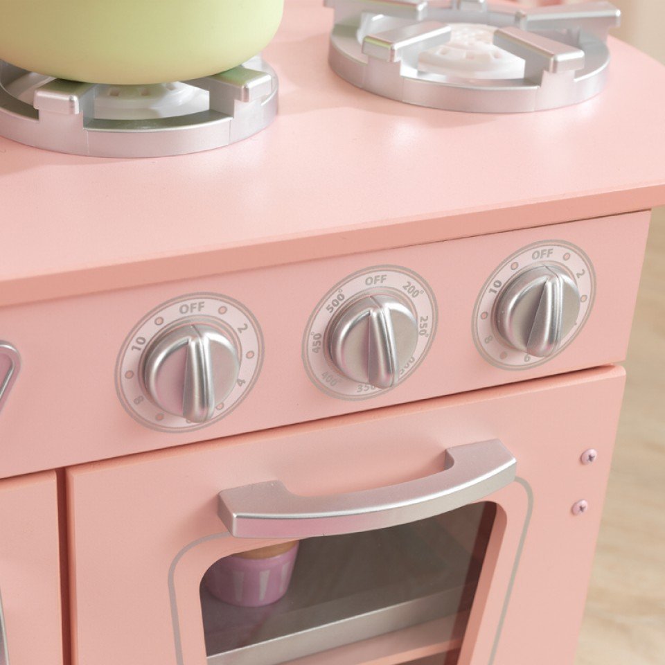 COCINA KIDKRAFT 53179 RETRO ROSA PERILLAS HORNO