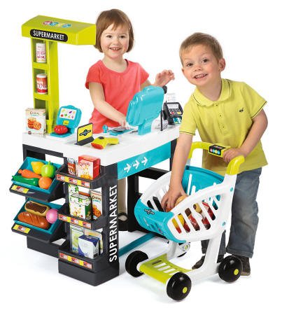 Niños jugando con su Supermarket Smoby