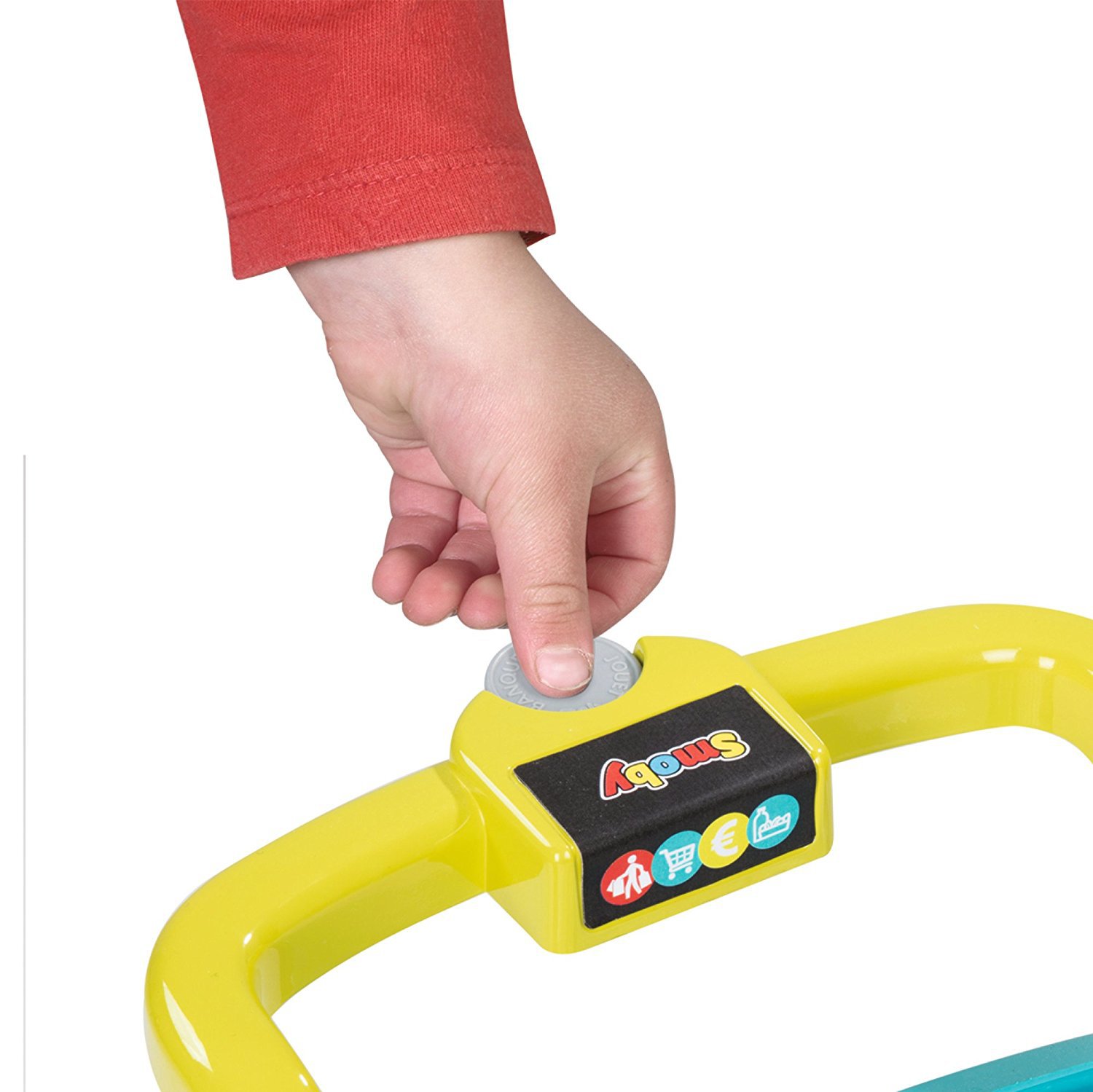 Detalle del carrito y moneda del Supermarket Smoby