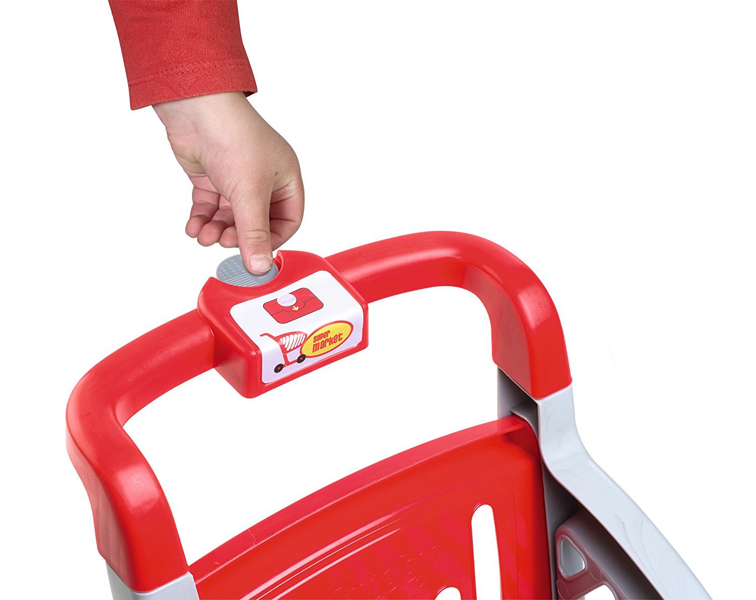 Detalle moneda carrito del Supermercado smoby