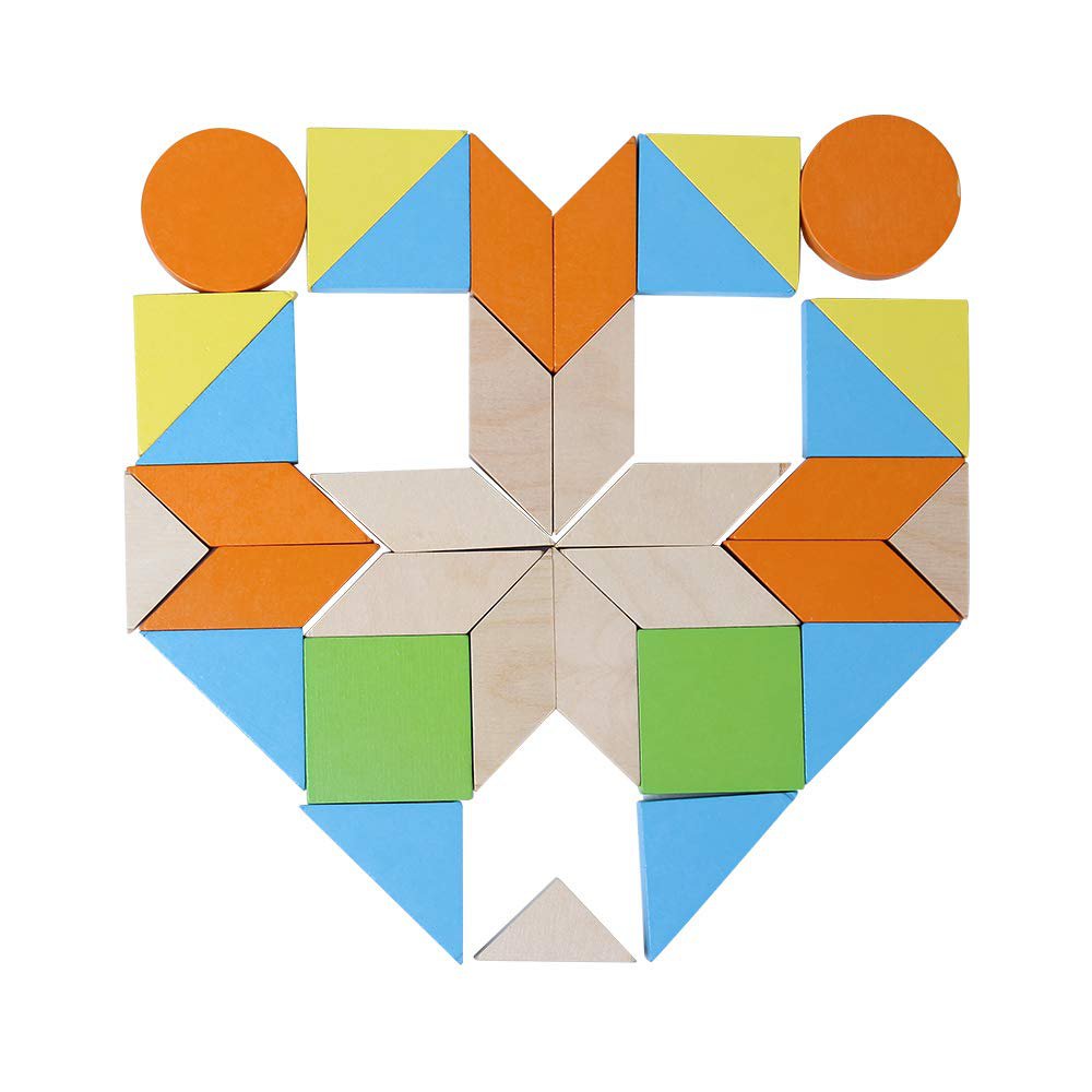 mosaico piezas de madera peques