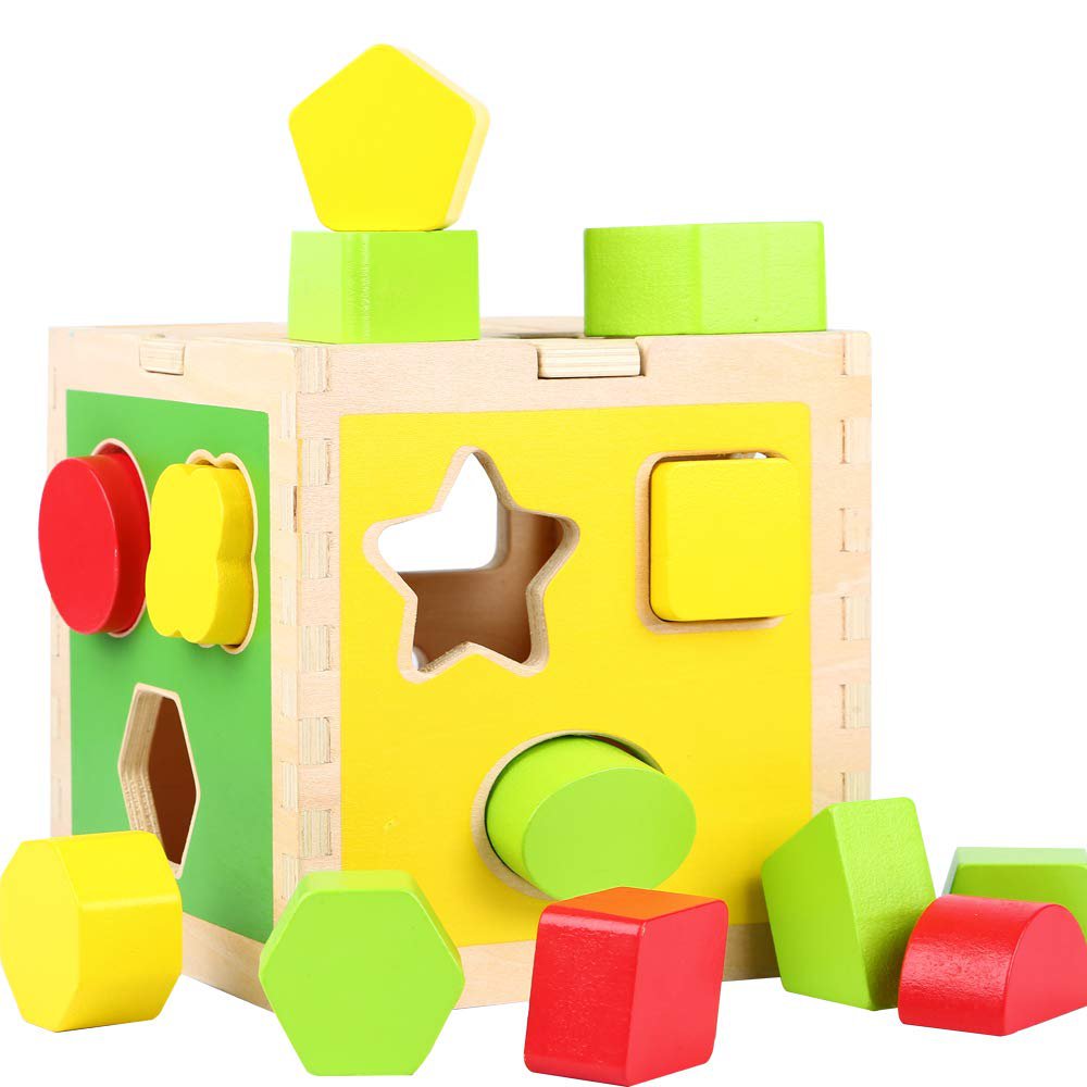 juguete con formas de madera